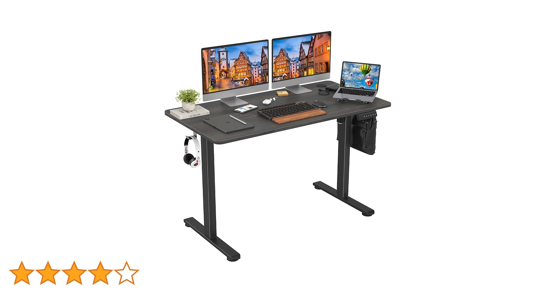 SUNON電動昇降デスク・昇降テーブル・ダークオーク・幅120㎝ Amazon | Sunon 電動昇降式デスク 2モーター付き 一枚板 幅120cm